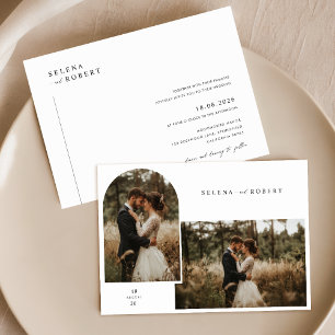 Invitación Boda Rústico simple de fotografías en blanco y neg