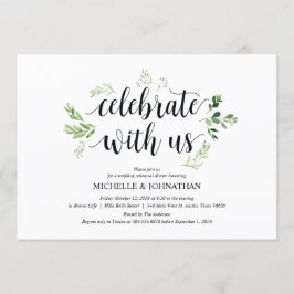 Invitación Boda rústico verde para la cena