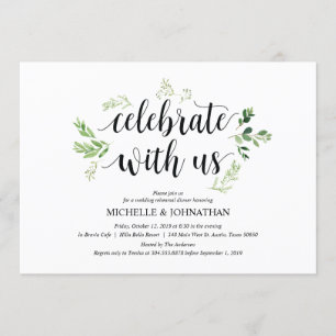 Invitación Boda rústico verde para la cena