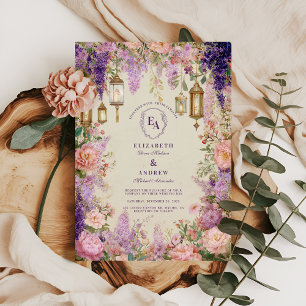 Invitación Boda Rústico Vintage Lilac Blossom