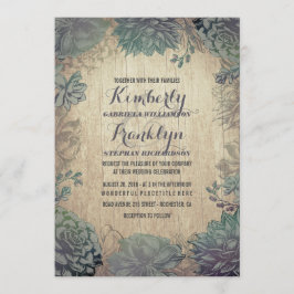 Invitación Boda Rústico Vintage Succulum