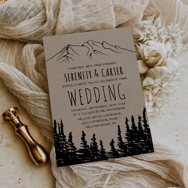 Invitación Boda rústico Woodsy Mountain (Subido por el creador)