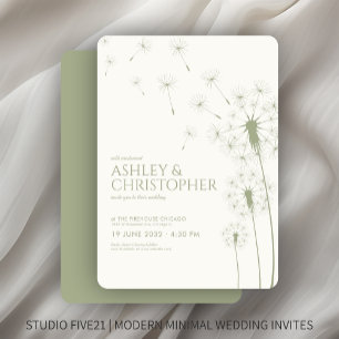Invitación Boda Sage Green Dandelion