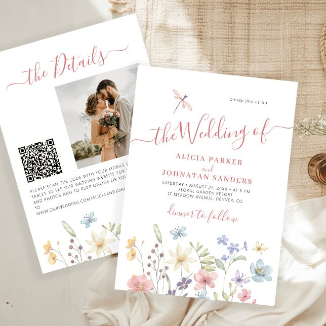 Invitación Boda salvaje boho código qr foto (Subido por el creador)