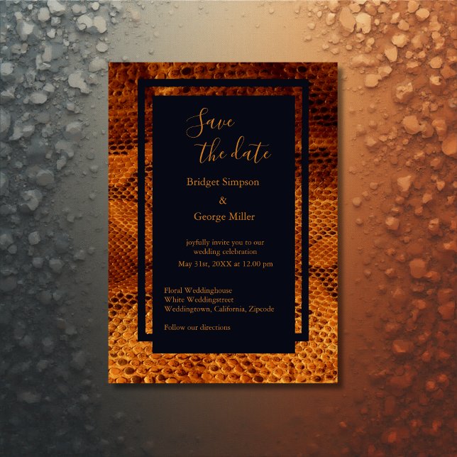 Invitación boda salvaje de piel de serpiente de lujo (Subido por el creador)