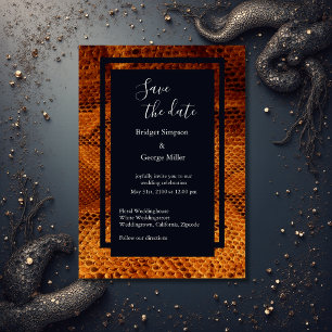 Invitación boda salvaje de piel de serpiente de lujo