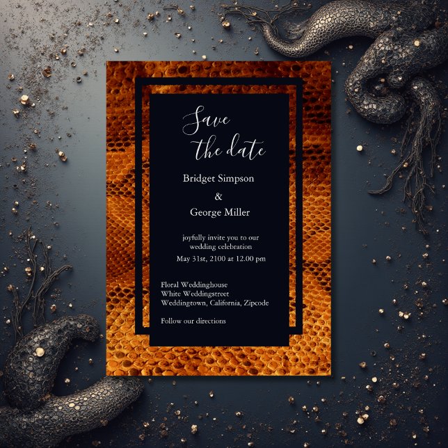 Invitación boda salvaje de piel de serpiente de lujo (Subido por el creador)