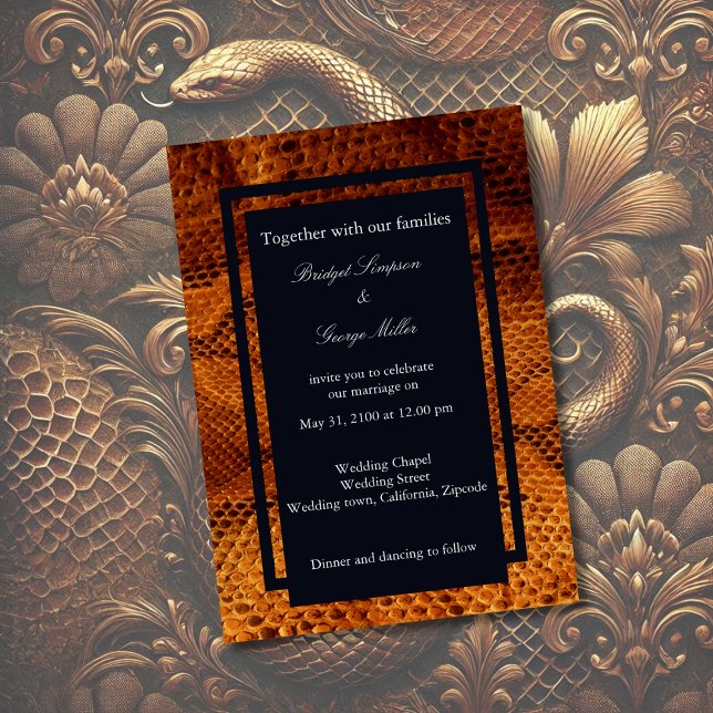 Invitación boda salvaje de piel de serpiente de lujo (Subido por el creador)