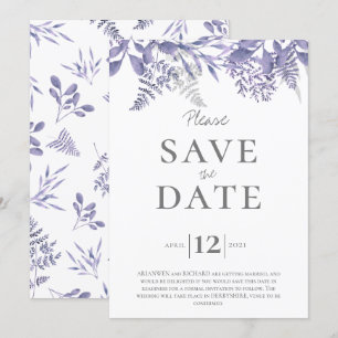 Invitación Boda Salvar el Bouquet de la Foliage de la Fecha
