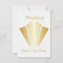 Boda Salvar La Fecha Oro Art Deco Diseño
