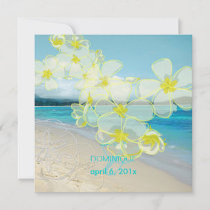 Invitación Boda Sandy Beach/plumerias destino