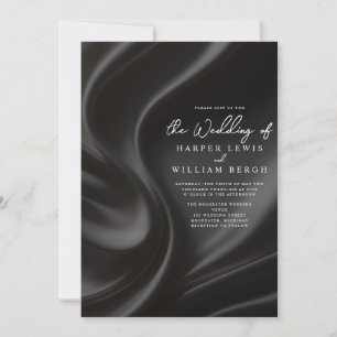 Invitación boda satinado negro de lujo