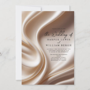 Invitación boda satinado rosa de lujo