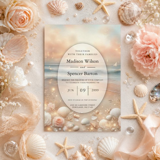 Invitación Boda Seaside Sparkle y Sunset Dreams (Subido por el creador)