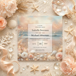 Invitación Boda Seaside Sparkle y Sunset Dreams
