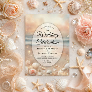 Invitación Boda Seaside Sparkle y Sunset Dreams