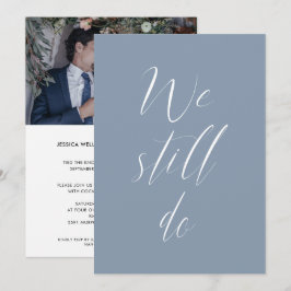 Invitación Boda secuencial Dusty Blue Todavía Hacemos Foto