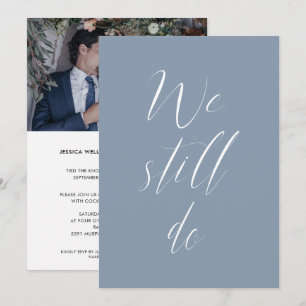Invitación Boda secuencial Dusty Blue Todavía Hacemos Foto
