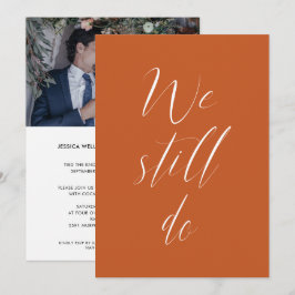 Invitación Boda secuencial Naranja quemado aún hacemos foto