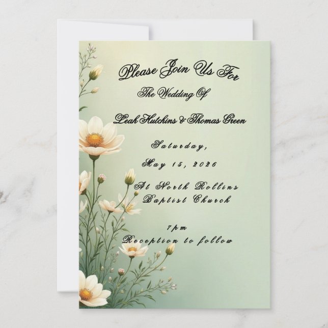 Invitación Boda sencilla  (Anverso)