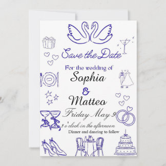 Invitación Boda sencilla con gráficos