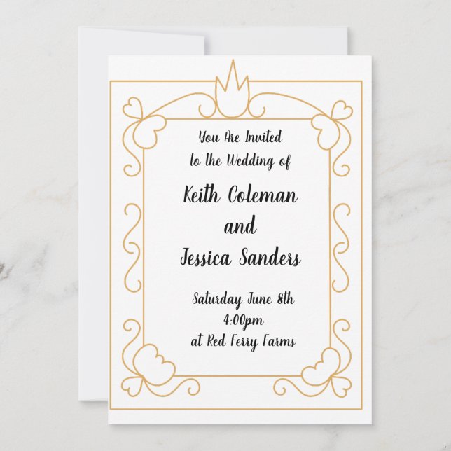 Invitación Boda sencilla de novios (Reverso)