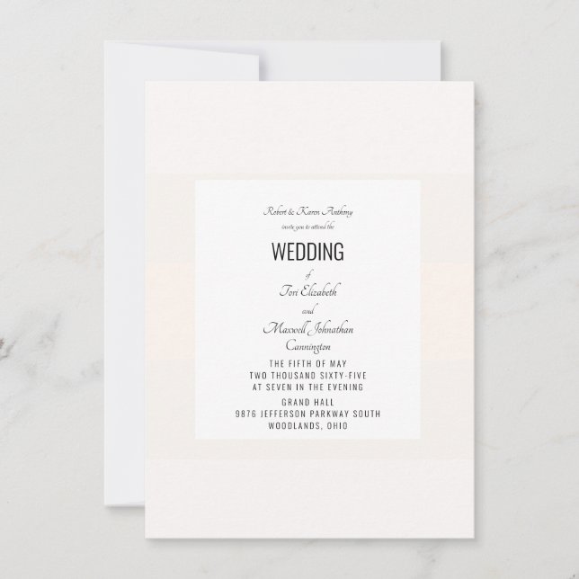 Invitación Boda Sencilla Pastel (Anverso)