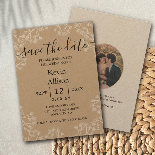 Invitación Boda Sencilla Vintage para Guardar la Fecha (Subido por el creador)