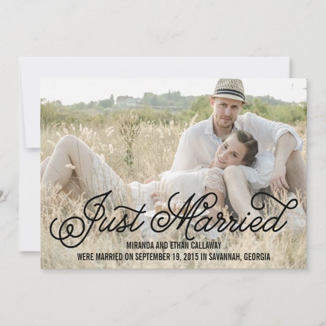 Invitación Boda sencillamente dulce - Negro (Anverso)