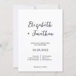 Invitación Boda sencillo con escritura clásica moderna