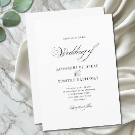 Invitación Boda sencillo de escritura divertida en blanco y n