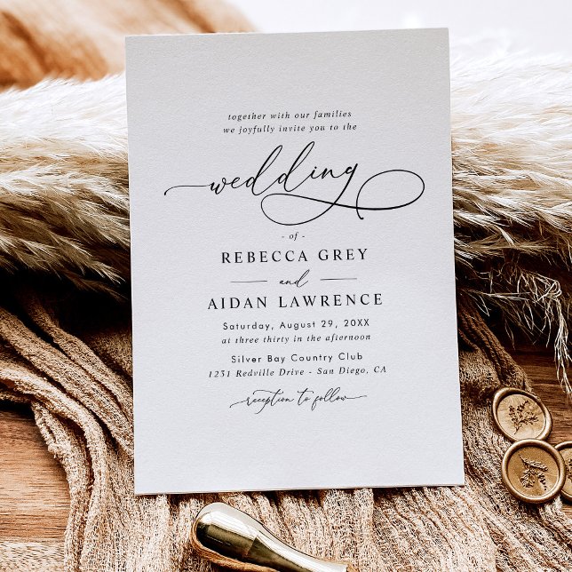 Invitación Boda sencillo de guión elegante (Subido por el creador)