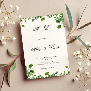 Invitación Boda sencillo de vegetación botánica
