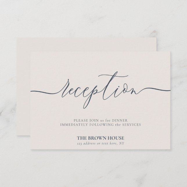 Invitación Boda Sencillo Después De La Recepción (Anverso / Reverso)