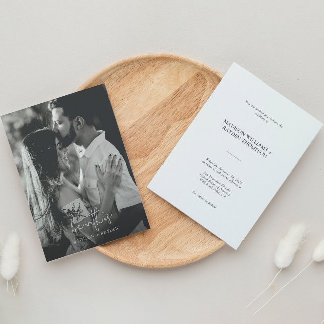 Invitación Boda sencillo elegante de escritura moderna (Subido por el creador)