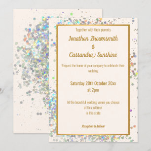 Invitación Boda SENCILLO MODERNO DE PASTEL DE ORO ROJO