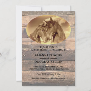 Invitación Boda Sepia de Caballos de País