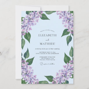 Invitación Boda Seráfica de Lila Azul Pálido