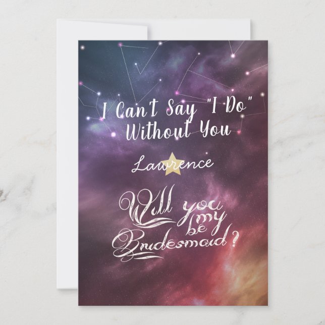 Invitación Boda, Serás Mi Constelación De Novias (Anverso)