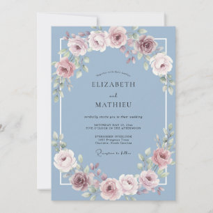 Invitación Boda serena de primavera con vincapervinca