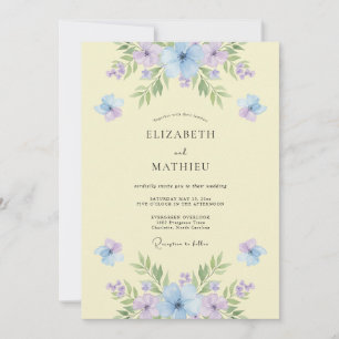 Invitación Boda serena de primavera en amarillo pálido