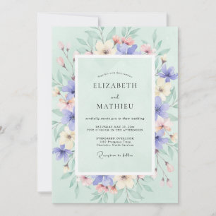 Invitación Boda serena de primavera en verde espuma de mar