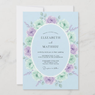 Invitación Boda serena de primavera en verde menta