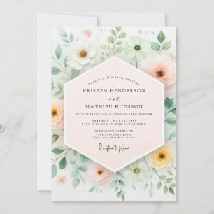 Invitación Boda serena de primavera en verde menta