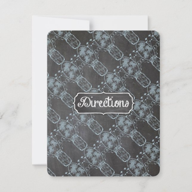 Invitación Boda Serenidad Azul en Tarro de Mason Pizarra Rúst (Anverso)