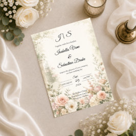 Invitación Boda Serenidad Jardín Rubor Romántico