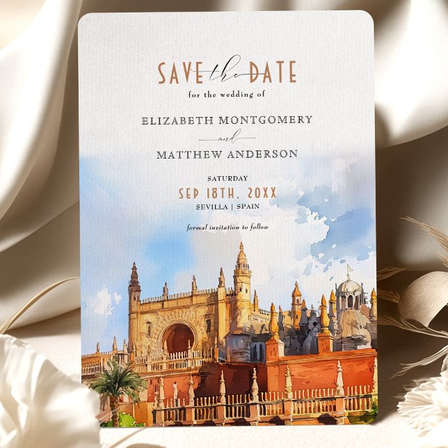 Invitación Boda Sevilla Salvar la carta de fecha Real Alcázar (Subido por el creador)