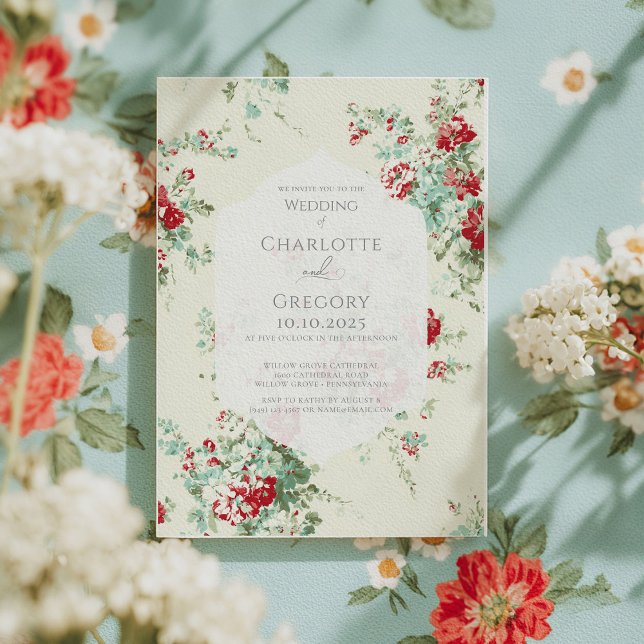 Invitación Boda Shabby chic florals (Subido por el creador)