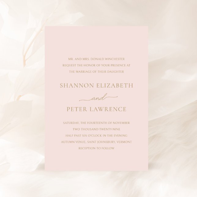 Invitación Boda Shannon Rosa y Gold Elegante (Subido por el creador)
