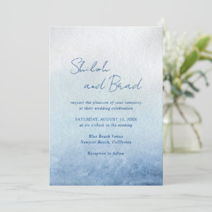 Invitación Boda Shiloh Blue Elegant